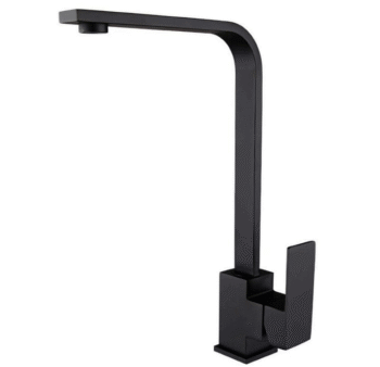 Monocomnando Cocina Pico Recto Negro Mate- Altura 34 cm