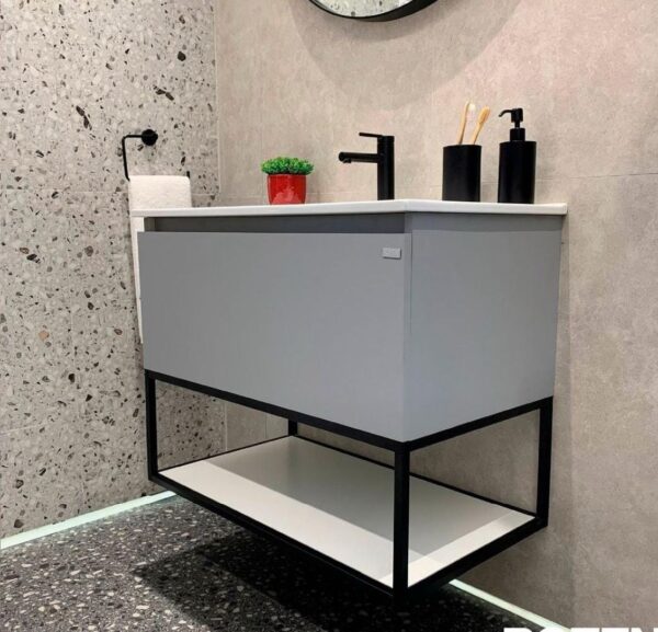 Mueble de Baño Gris 60 cm con Mesada