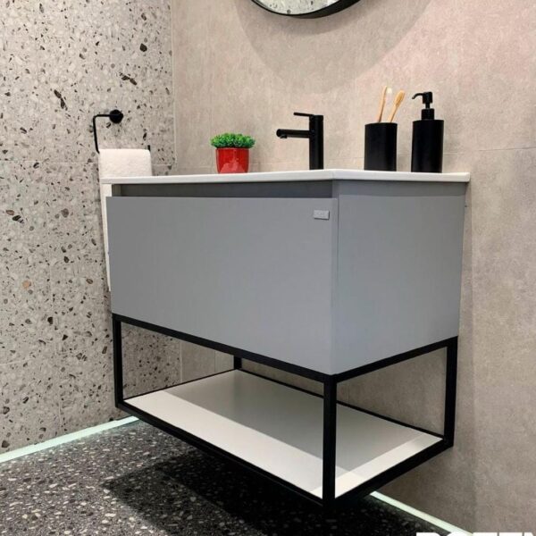 Mueble de Baño Gris 60 cm con Mesada