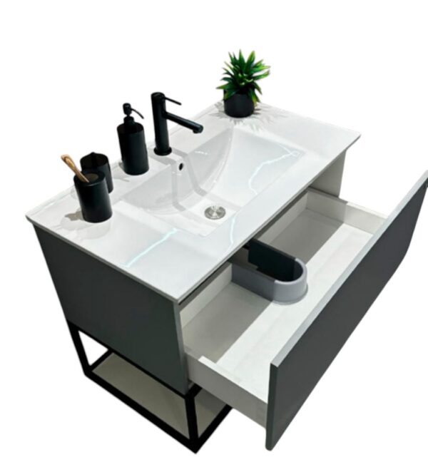 Mueble de Baño Gris 60 cm con Mesada