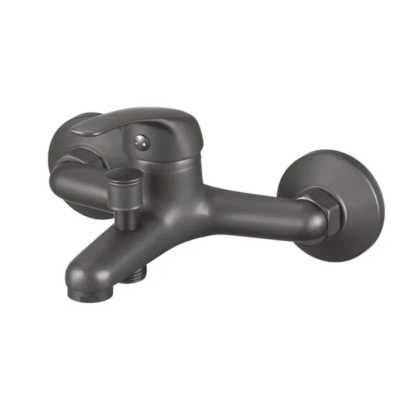 Monocomando Baño Ducha Exterior Negro Mate - 35 mm