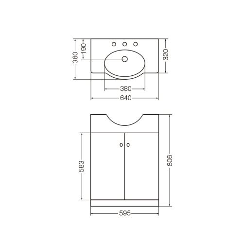 Mueble de Baño Venecia 64 cm Blanco