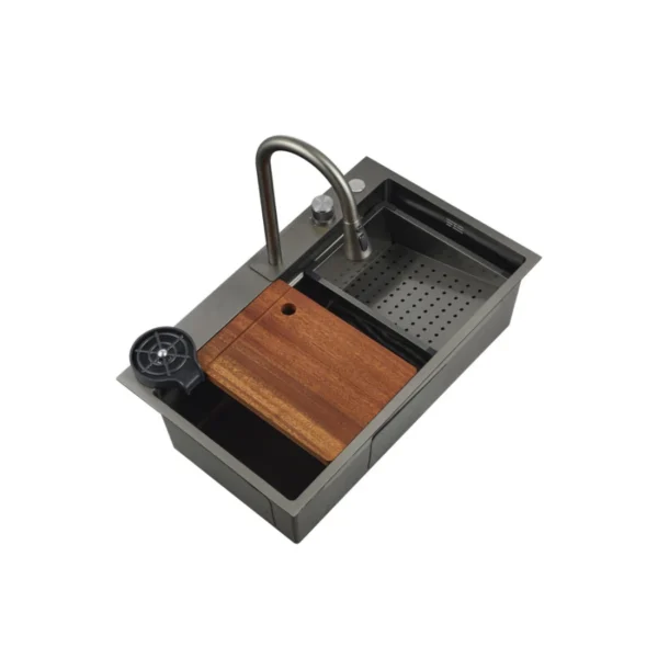 Pileta Simple Multifunción Negro Mate