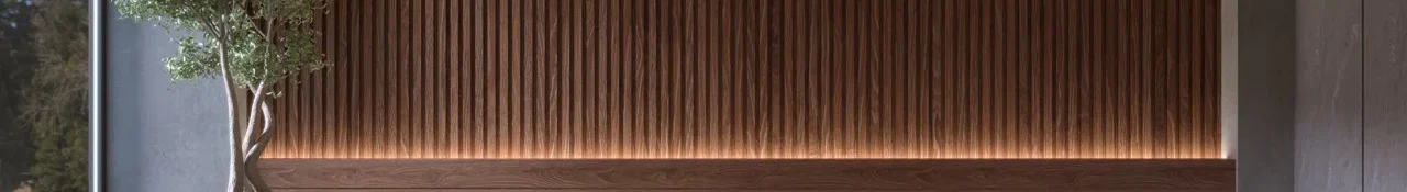 Ranurado Simil Madera Marrón Oscuro