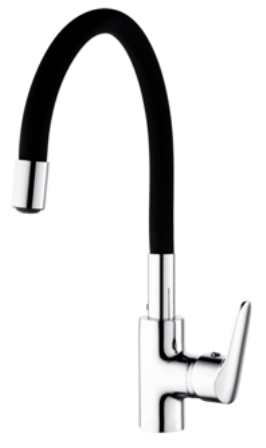 Monocomando Cocina Pico Goma Negro Mate