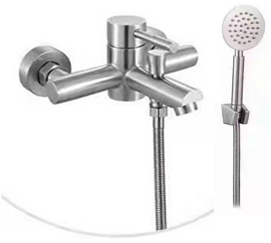 Monocomando Baño Ducha Exterior Acero Satin