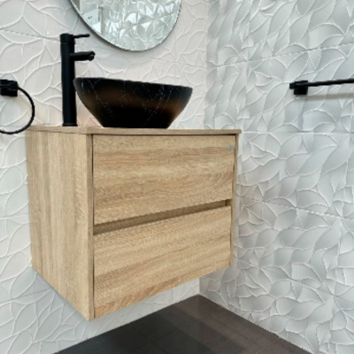 Mueble de Baño Con Tapa+ 2 cajones 60 cm Oak