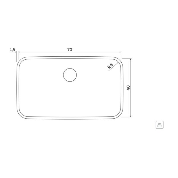 94016/102 – Pileta Simple Rectangular Tramontina con Válvula