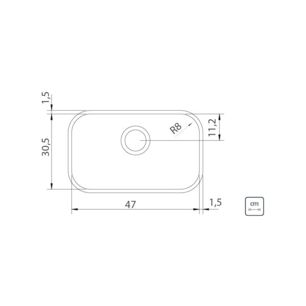 94022/102 – Pileta Simple Rectangular Tramontina con Válvula