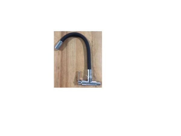 Grifo Unitario Pared Pico Goma Negro