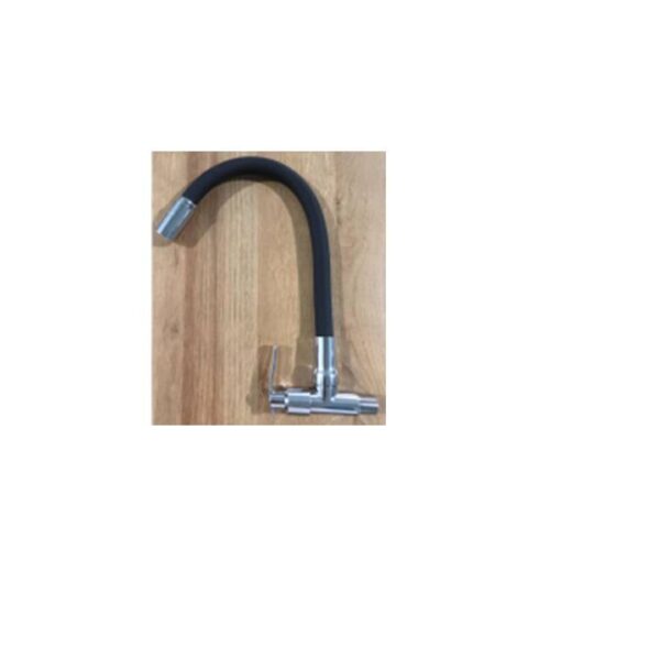 Grifo Unitario Pared Pico Goma Negro