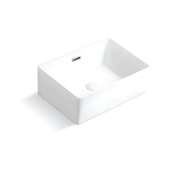Bacha de Apoyo Rectangular Blanco Brillo