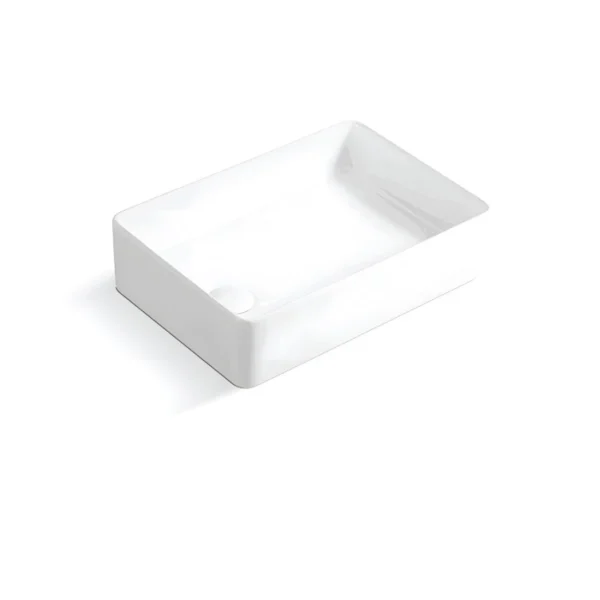 Bacha de Apoyo Rectangular Blanco Brillo