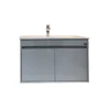 Mueble de Baño Suspendido Gris 2 Puertas 60 cm