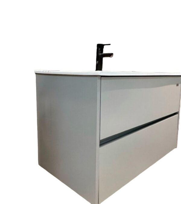 Mueble de Baño Suspendido 2 Cajones Gris  60 cm