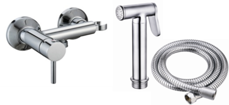 Monocomando Ducha Higiénica Palito Cromo – 10 cm eje - 50784