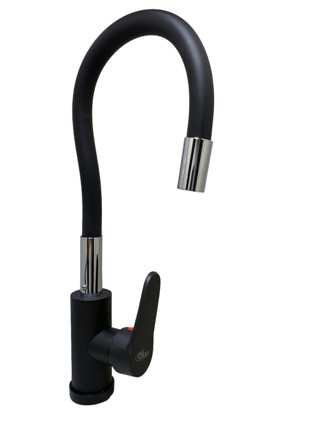 Monocomando Cocina Negro Pico Goma Negro Mate Wico - 51338