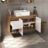 Mueble de Baño Suspendido 90 cm sin bacha - 1 Cajón + 2 Puertas
