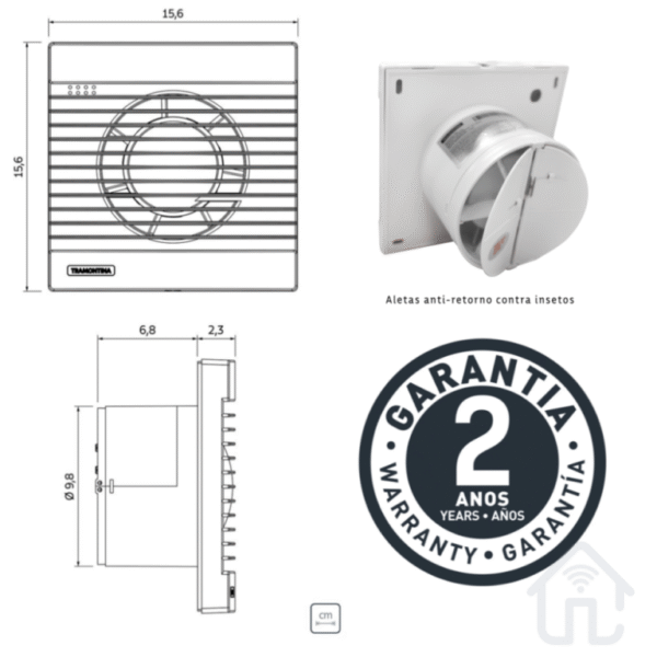 Extractor de Baño Tramotina BA100 - Pared ó Techo
